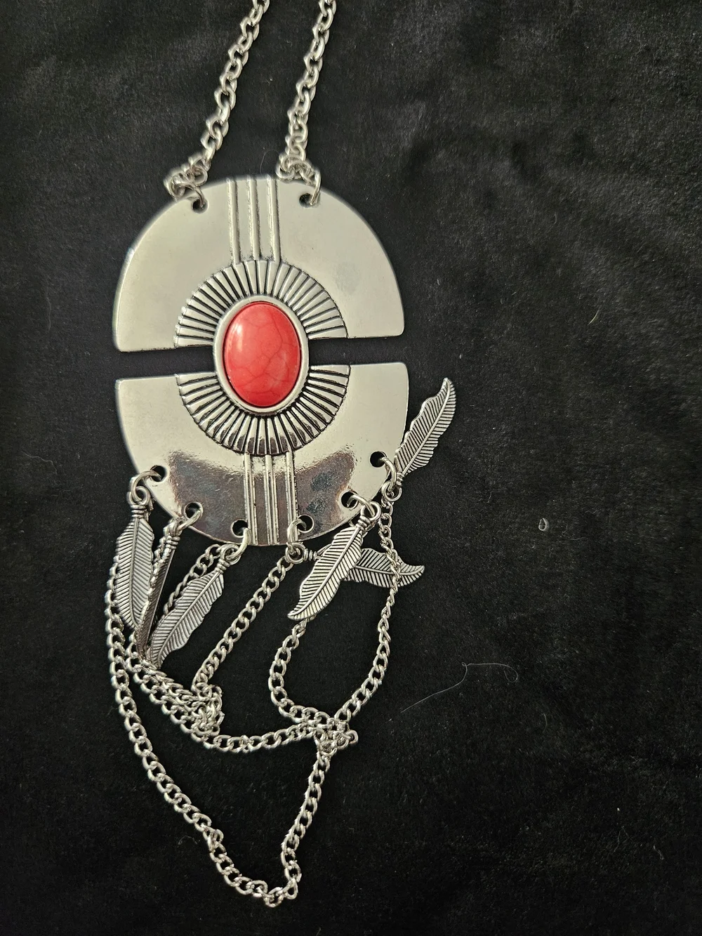 Paparazzi Silver Necklace & Red Earring Set - Bold Red Accent